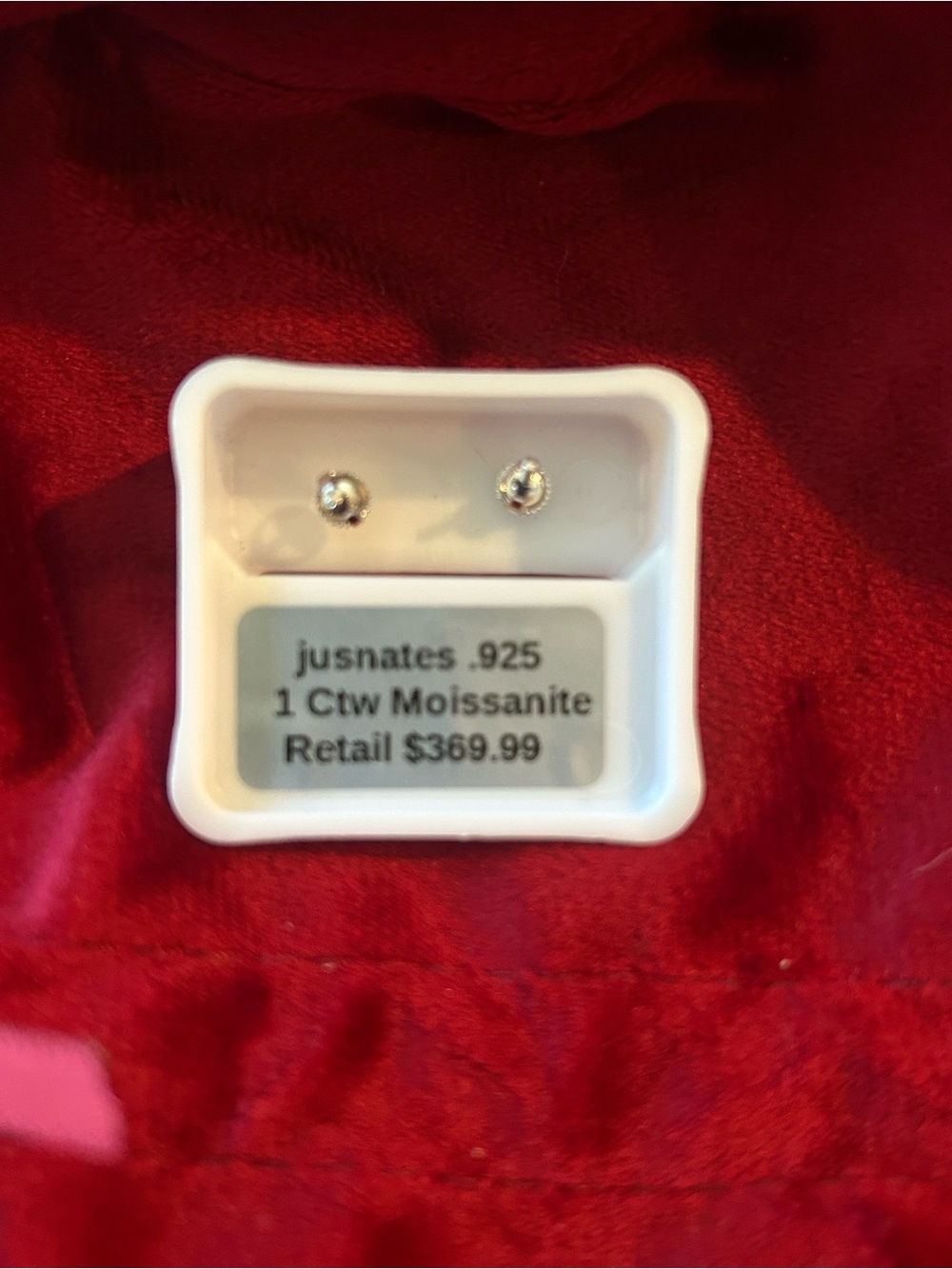 Pink Moissanite Stud Earrings - Elegant Women's Jewelry - Picture 2 of 3